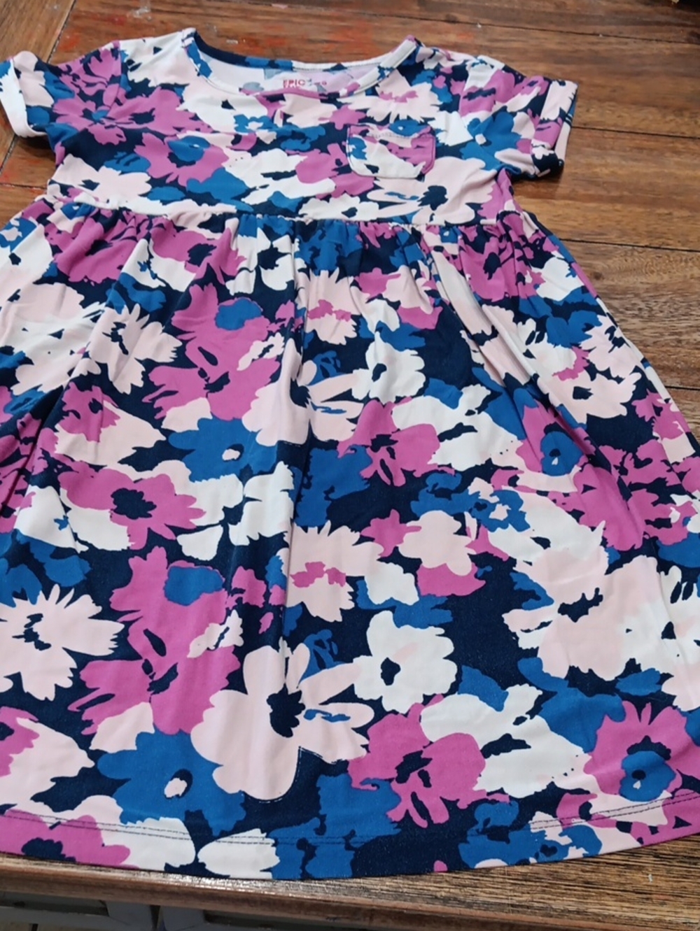 Epic Threads Floral Casual Dress in Navy, Pink & White